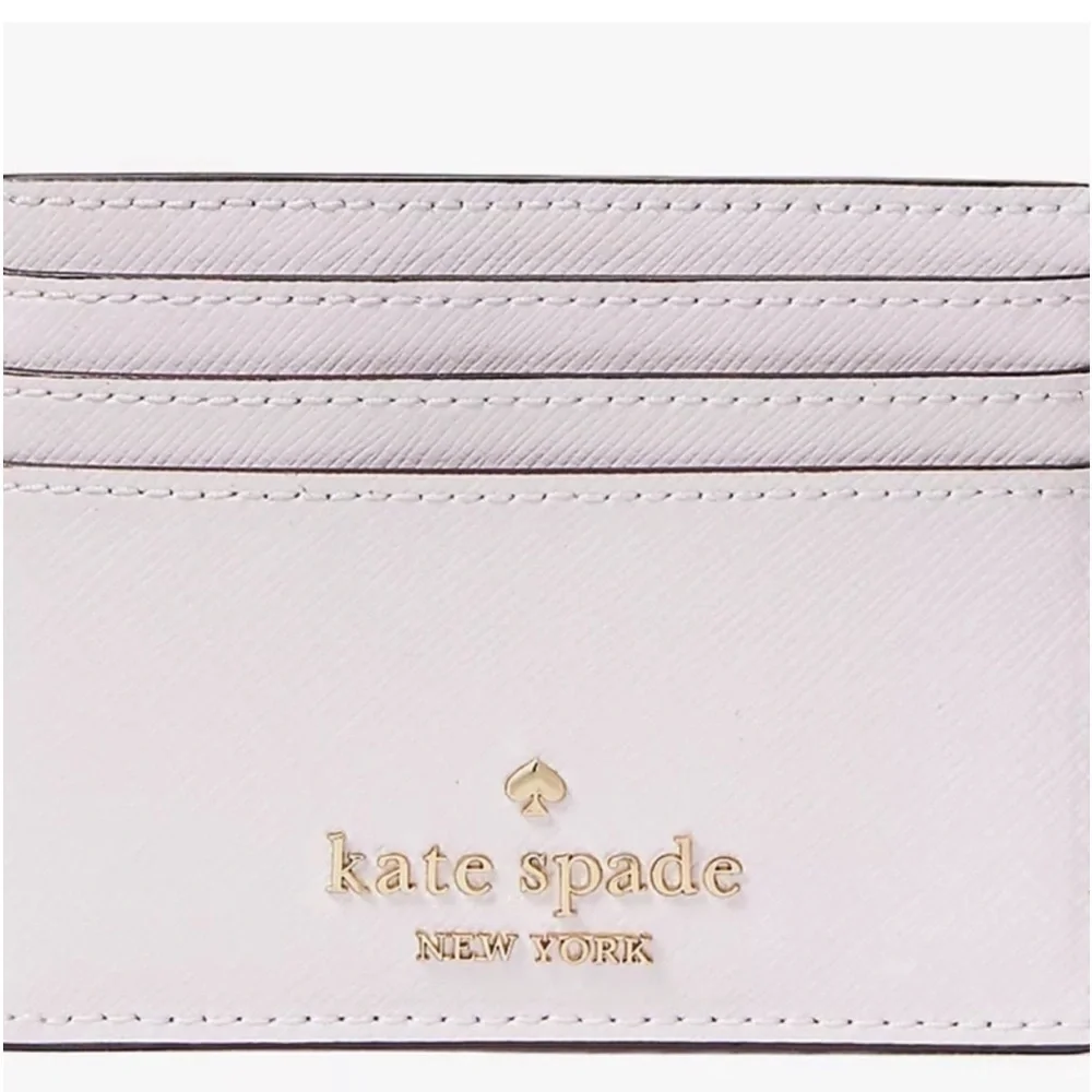 Kate Spade Madison Studded Faux Pearls Small Slim Card Holder, Lilac Moon